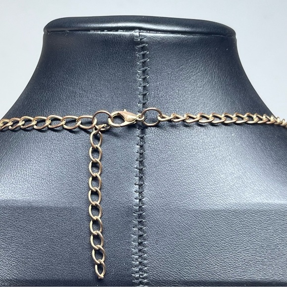 Fringe Bib Copper Black Bead Statement Necklace 21-23" - Picture 5 of 8